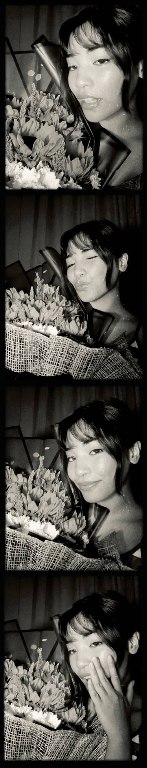 Ashley holding the sunflowers